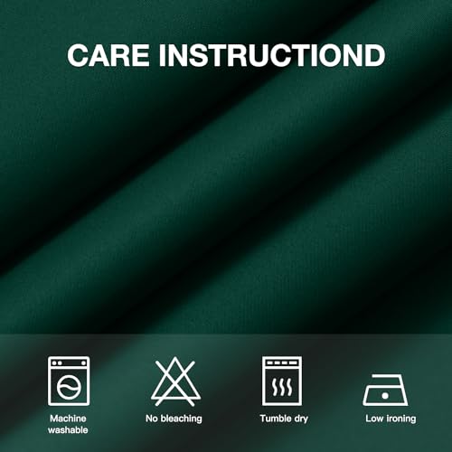 Image of COSVIYA Grommet Room Darkening Dark Green Curtains 90 inch Long for Bedroom | Light Blocking Insulated Thermal Curtains for Living Room, Blackout Thick Polyester Window Drapes,52x90 inches, 2 Panels