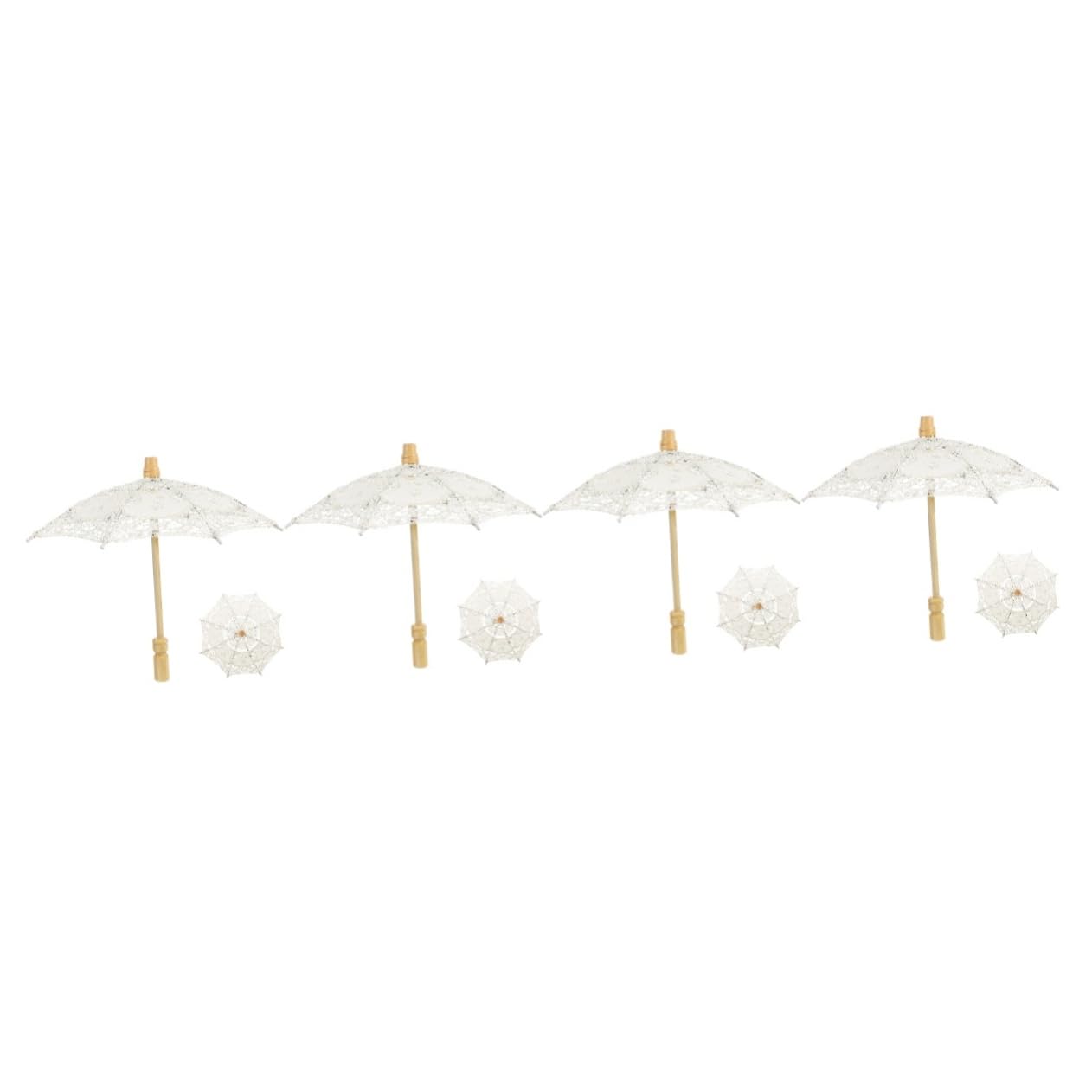 Mariée radieuse sous le parasol dentelle brodée