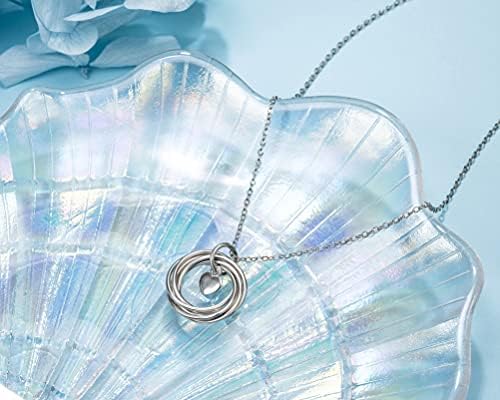 MUSIER PARIS 60th Birthday Gifts for Women, Birthday Gifts for her, Sterling Silver 6 Ring Birthday Necklace, Mum Birthday Gifts Friendship Jewelry
