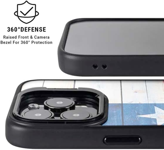 Skinit Kickstand Phone Case Compatible with iPhone 16 Pro Max - Texas Flag Light Wood Design