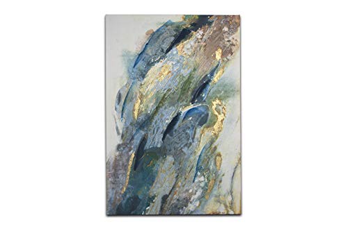 Sencillez Canvas Wall Art Abstract Regalite Turquoise Marble Mixed Colors Blue Teal Gold Foil Digital Art Modern Art Bohemian Colorful Multicolor Ultra for Living Room Bedroom Office (20x30 inches)
