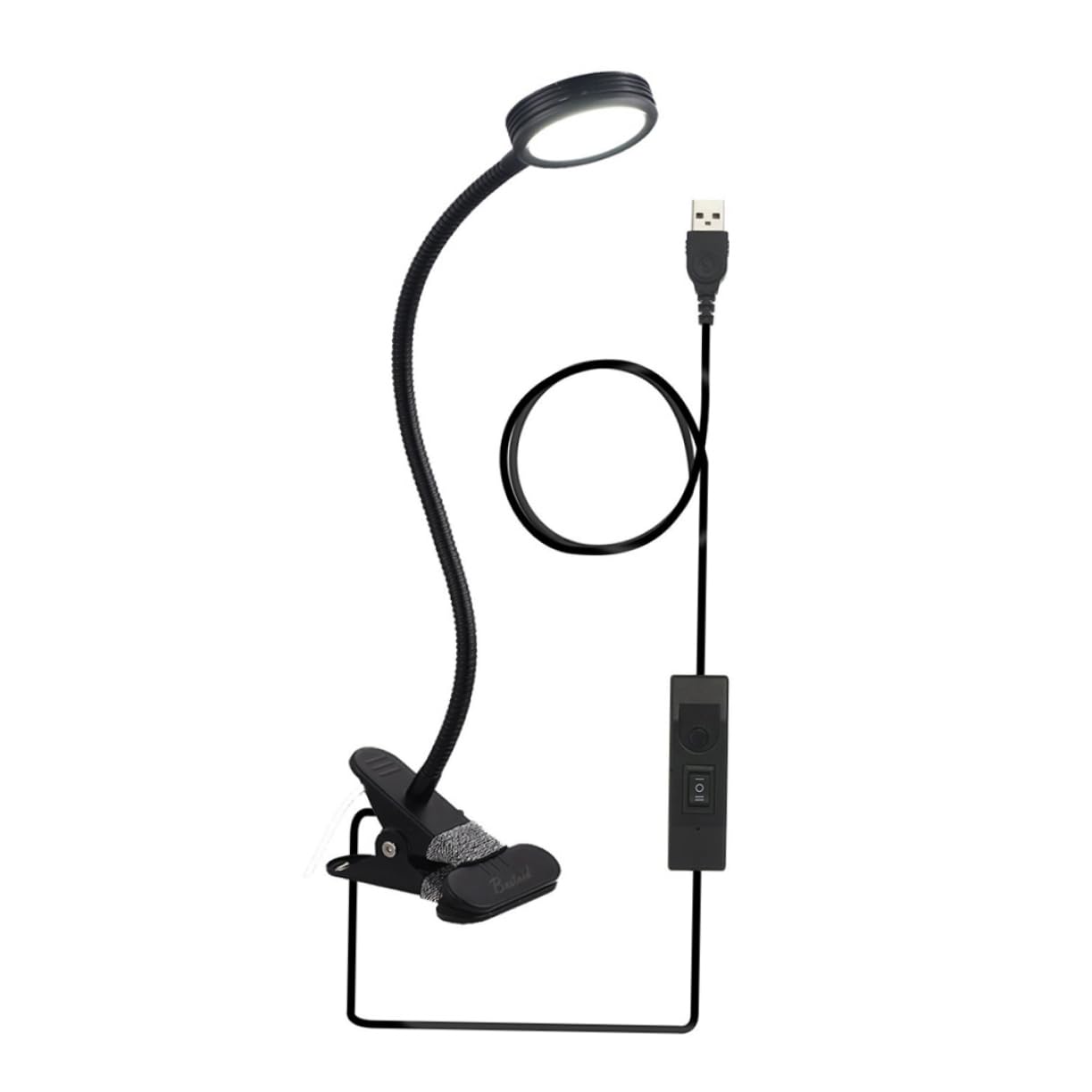Homoyoyo Reading Light Clip Led Black Table Lamp for Bed Dorm 2 Brightness Modes