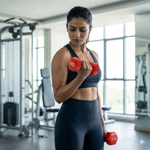 Image of Vinyl Dumbbells (red, 3kg)