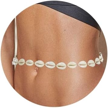ChennieBoho Shell Waist Chain Adjustable Seashell Body Chain Turquoise Pendant Waist Chain Beach Summer Beach Chain Jewelry