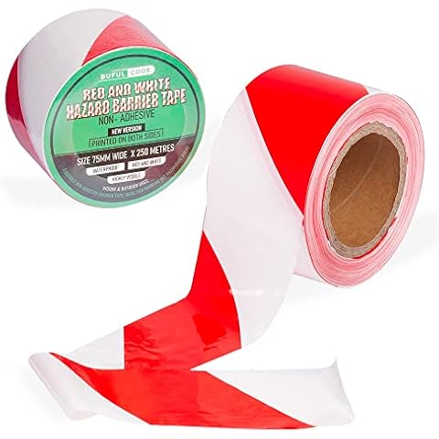 BufulCode Red and White Hazard Tape Cover
