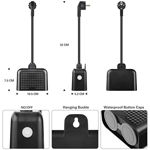 BITIWEND WiFi buiten Stopcontact Waterdicht Smart Outdoor Socket 16A/2400W, 2,4 GHz Tuin Dubbele Socket App… - Image 7