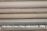 retales cuero valencia Ideal para manualidades, colchas, cojines de patchwork, costura con restos de piel para pulseras, pequeños bolsos de piel y mucho más. Piezas de piel de color crema para un bonito acabado de piel.