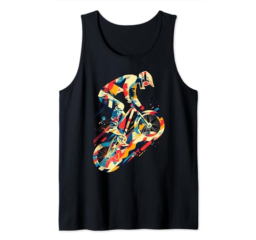 Artsy BMX racer on Abstract Art Cycling BMX Racing Tank Top