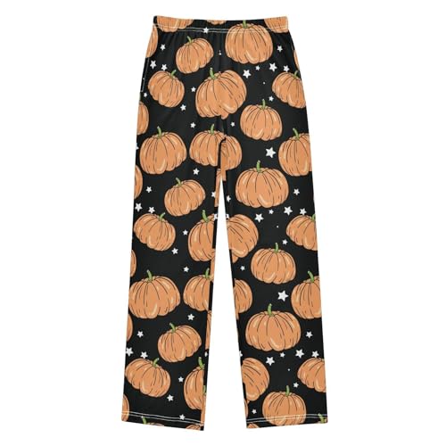 Pumpkin Star Boys Long Pants Soft Trousers Elastic Waist Kids Lounge Bottoms with Pockets S-XL
