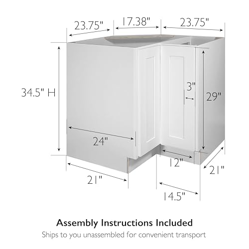 Image of Design House Brookings Kitchen Lazy Susan Cabinet, 36 inch, White