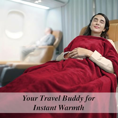 Image of Cloth Fusion Nimbus 280 GSM Fleece Blanket, Maroon, Single 58x86 inches | Double-Brushed Both Sides, Anti-Pilling Weave, Colour-Lock Dye, Reinforced Stitching, Machine Washable