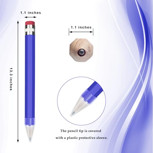 Lápices Jumbo de Madera 13.3 pulgadas Azul y Amarillo 2 piezas miniatura 2