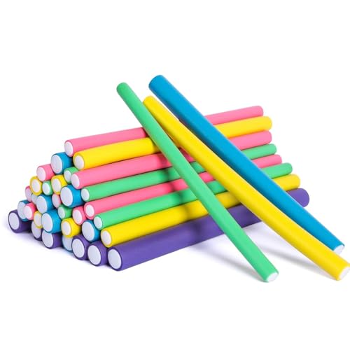 Sin Rizadores de Calor, 10 Piezas Rizos en Espiral Rizadores de Pelo, Rulos para Cabello Largo con Ganchos para Peinar, Herramientas de Peinado de Bricolaje para Mujeres Niña, 24cm
