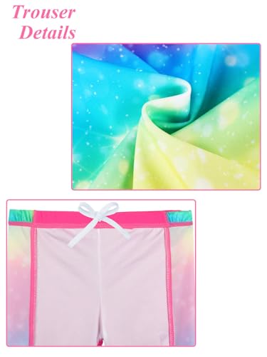 Image of Girls Two Piece Swimsuit Long Sleeve Floral Bathing Suit UPF 50+ Summer Beach Swimwear