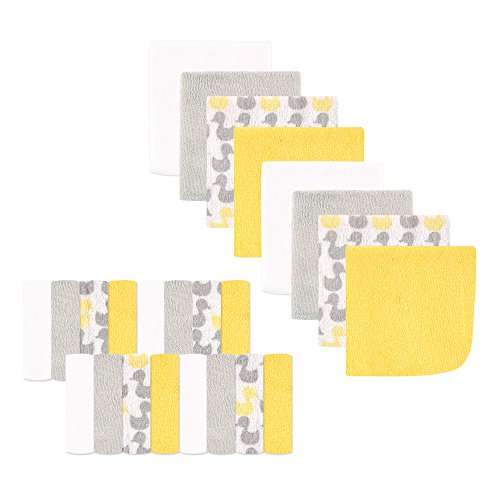 Image of Luvable Friends Unisex Baby Super Soft Bundle Washcloths, Ducks, One Size