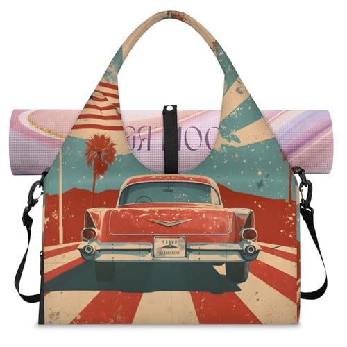 Duffel Bag Yoga Bag for WomenTower Butterflies Beach Bag with Shoe Storage & Yoga Mat Strap