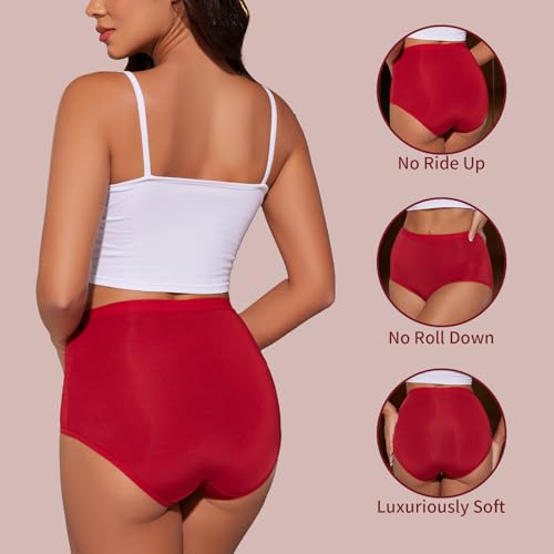 Image of Womens Underwear Pack,C Section High Waisted Tummy Control Moisture-Wicking Brief Underwear,plus size Panties 6Packs