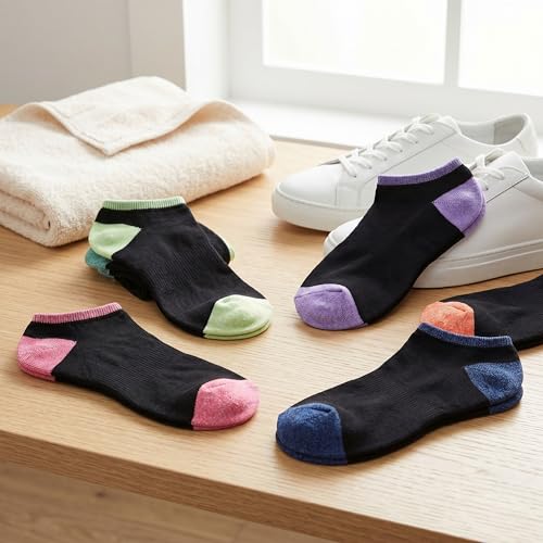 Image of Tipi Toe Women's 20 Pack Colorful Low Cut Socks - Lightweight, Breathable Design for All-Day Comfort Sizes 9-11 /10-13