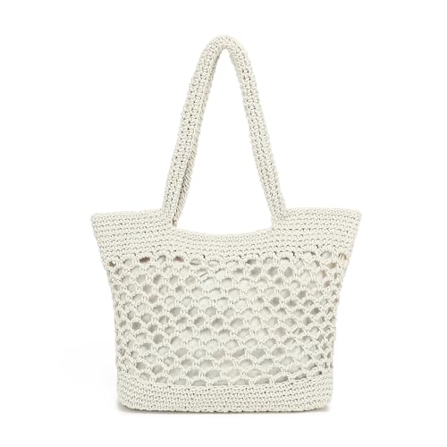 Image of Bycobecy Woven Tote Bag for Women, Summer Beach Bag Large Crochet Shoulder Purse Handbag Boho Knit Bag for Summer Travel