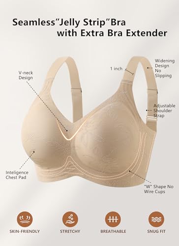 Image of Xcutting Women Wirefree Bras for Women Full Coverage No Underwire Everyday Bras Comfortable Wireless Padded Bras