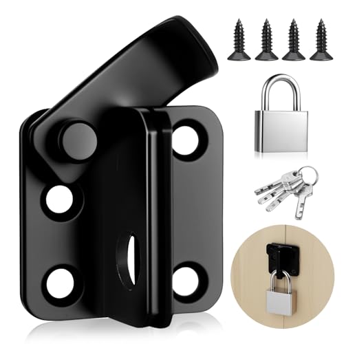 Cerradura de Pestillo de Puerta, Pestillo Abatible Cerraduras de Cobertizo, Pestillos de Puerta de Jardín, Cerraduras Blackgate para Puertas de Madera, Pestillos de Puerta Abierta Izquierda para Baño