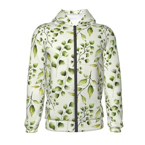 Hand Drawn Colorful Flowers Kid Hoodies Boys Zip Up Sweatshirts Girls Pullover with Pocket2