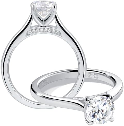 getlove Moissanite Solitaire Engagement Ring for Women 925 Sterli...