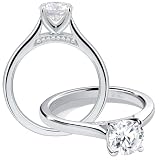 getlove Anillo de compromiso solitario de moissanita para mujer,