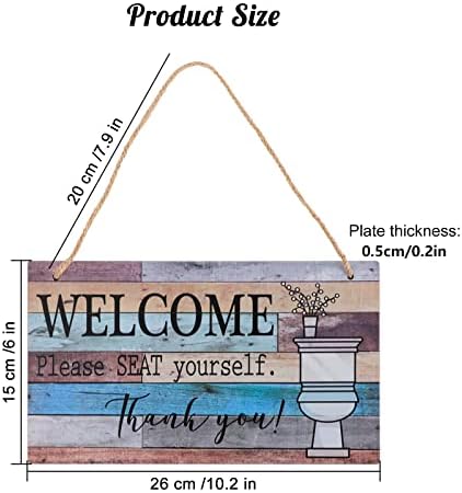 Funny Bathroom Decor Sign, Please Seat Yourself Large Wood Plaque,Wall Hanging Welcome Signs for Home Bathroom Farmhouse
