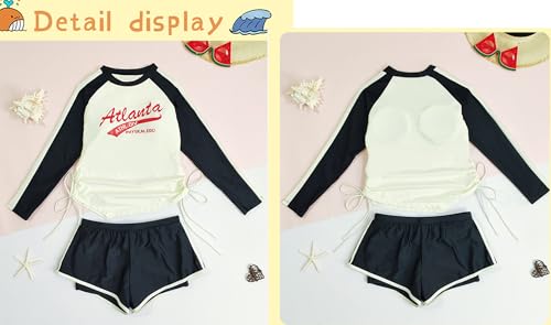 Image of KORADI Girls Swimsuits Rash Guard Swim Set Kids Two-Piece Bathing Suits Teen Swimwear Beach Shorts Sun Protection Swim Shirts