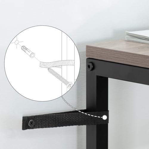 Miniatura 8 de Mahancris Mesa Consola Con Tomas De Corriente, Aparador Estrecho De, Mesa De Entrada Estilo Industrial Con Puerto Usb, Mesa Auxiliar De Sofá Para Entrada, Pasillo,Salón, Gris Acthg16ue01