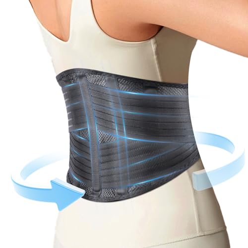 Back Support Brace for Posture with Stretchable Belt.Upgraded High-elastic Straps.Lumbar Back Brace for Lower Back Pain Relief with Breathable Mesh.Si