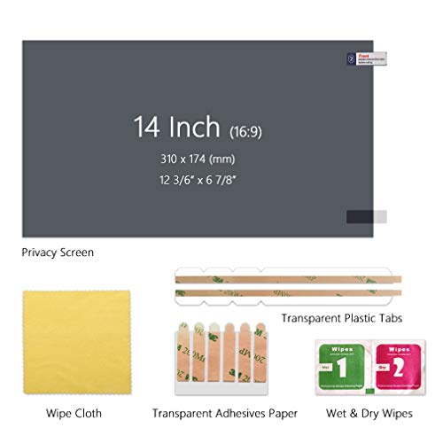 Laptop Privacy Screen Filter Widescreen Display - Computer Monitor Privacy Anti Glare Protector UV Protection Blue Light Reduction and Anti Scratch (15.6 Inch 16:9)