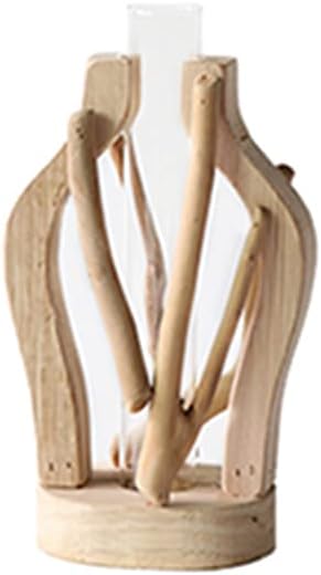 Wooden Transparent Countertop Vase Nordic Home Ornament Creative Desktop Dec