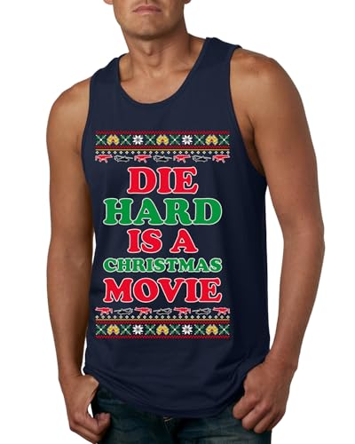 Die Hard is a Christmas Movie Classic McClane Hans Nakatomi Plaza Xmas Party Holiday Movies Ugly Christmas Mens Tank Top - Main Image