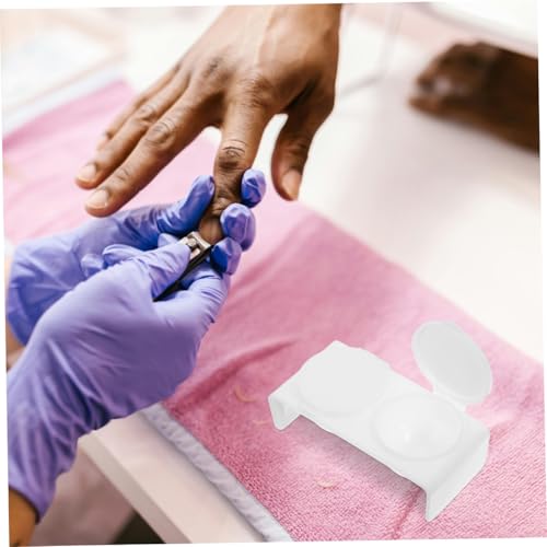 10 recipientes de cristal doble para manicura y esmalte miniatura 7