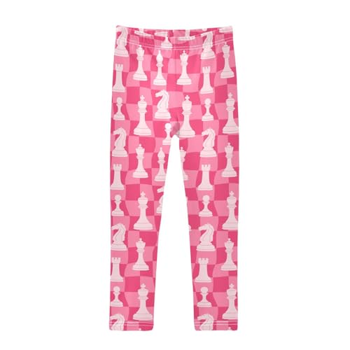 Classic Chess Pieces Girls Leggings,Workout Leggings for Girls Toddler Athletic Leggings Size for 3-10T