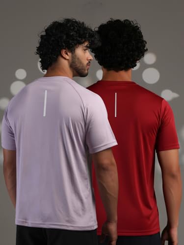 Image of CHKOKKO Gym Tshirt for Men Workout Regular Fit Sports Activewear Man Tshirts with Round Crew Neck and Half Sleeves for Yoga Running&Outdoor Activities