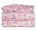 Heritage Kids 4 Piece Sheet Set, Including Top Sheet, Fitted Sheet, and 2 Pillow Cases, Girl Power Print, Full, Multi Color K699329
