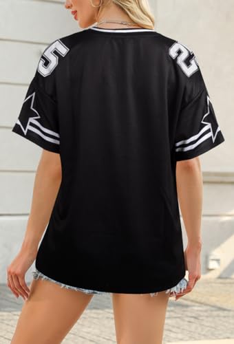 Jersey Shirts for Women Y2k Graphic Number Oversized Tees V Neck Baggy Streetwear T Shirt Summer Tops4