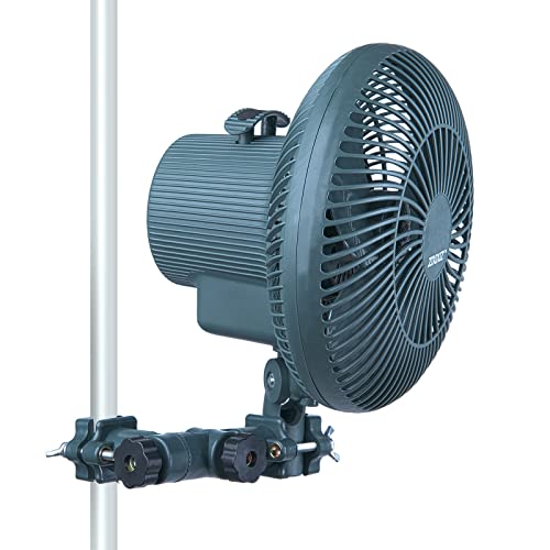 Zixixiz Grow Tent Fan,6 inch Copper Wire Motor Small Clip on Oscillating Fan for Grow Tents Pole Mount with 2-Speed Control 25W 120V (1 Pack)
