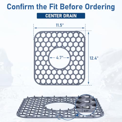 2 Pack Silicone Sink Protectors for Kitchen Sink-12"x 11" Center Drain by Bestjing - Used condition - Image 2