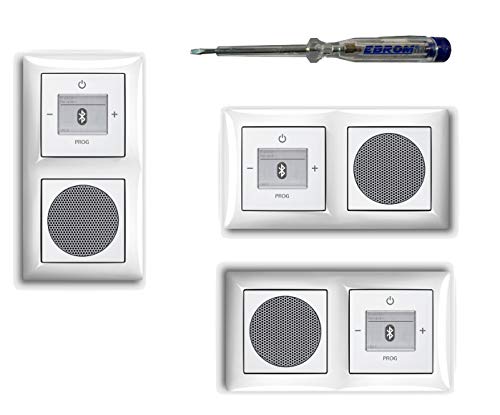 Busch Jäger Unterputz UP Bluetooth Radio 8217 U (8217U) Balance SI alpinweiß glänzend KomplettSet Radio + Lautsprecher + 2fach Rahmen 1722-914 +