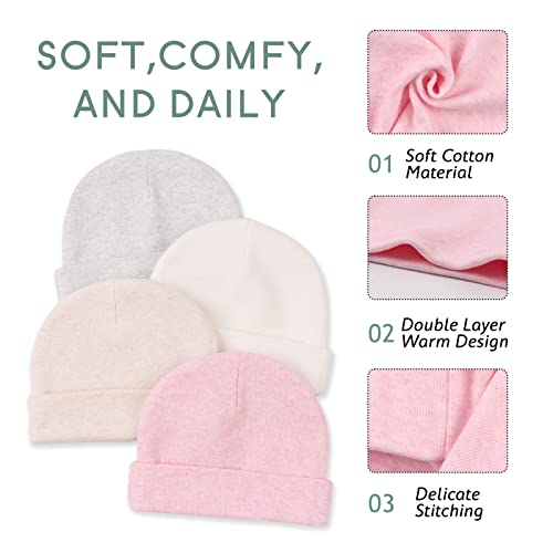 Image of JANGANNSA Cotton Newborn Baby Girls Hat Spring Newborn Boys Hat Cute Rabbit Infant Beanie