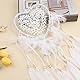 Bohemian Dekoration, Dsaren Led Traumfänger Mädchen Handgefertigt Dreamcatcher Spitze Traumfänger Federn Weiß für Gute Träume Wandbehang Auto Raum Mädchen Kreatives Geschenk (Weiß)