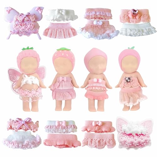 8Pcs Doll Clothes for Sonny Angel 3 Inch Mini Doll Outfit Set Tops Skirts