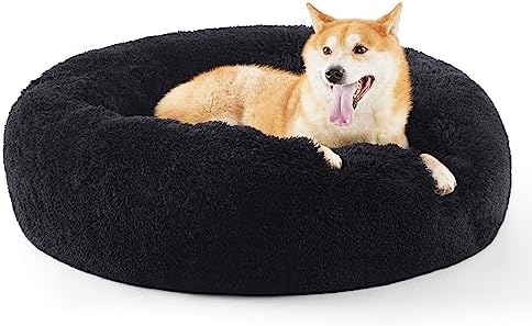 Bedsure Calming Dog Bed for Medium Dogs - Donut Washable Medium P...