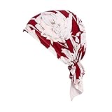 🍉Unisex Bandana Hut Baumwolle Gedruckt Turban Kopfbedeckung für Krebs, Chemo, Haarausfall leichte, ungefütterte Sommermütze Frauen Soild Farbhaar VerpackungsAbdeckung Indische Turban-Hüte Kappen Women's Schal Pre Tied Chemo Hut Mütze Turban Kopftuch für Krebs Patienten Damen Elegante Weich 3D Blume Muslim Kopftuch kopfbedeckung Chemo Turban Mütze
