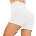 Voqeen Pantaloncini Sportivi Donna Fitness Shorts Anti-Cellutite Pantaloncini da Ginnastica Push Up Vita Alta Estivi Pantaloni Corti Leggins Elastico per Yoga Gym Allenamento(Corto-Bianco,XL)