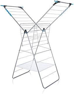 Minky Extra Wing Indoor Airer with 24 m Drying Space, Metal, Silver